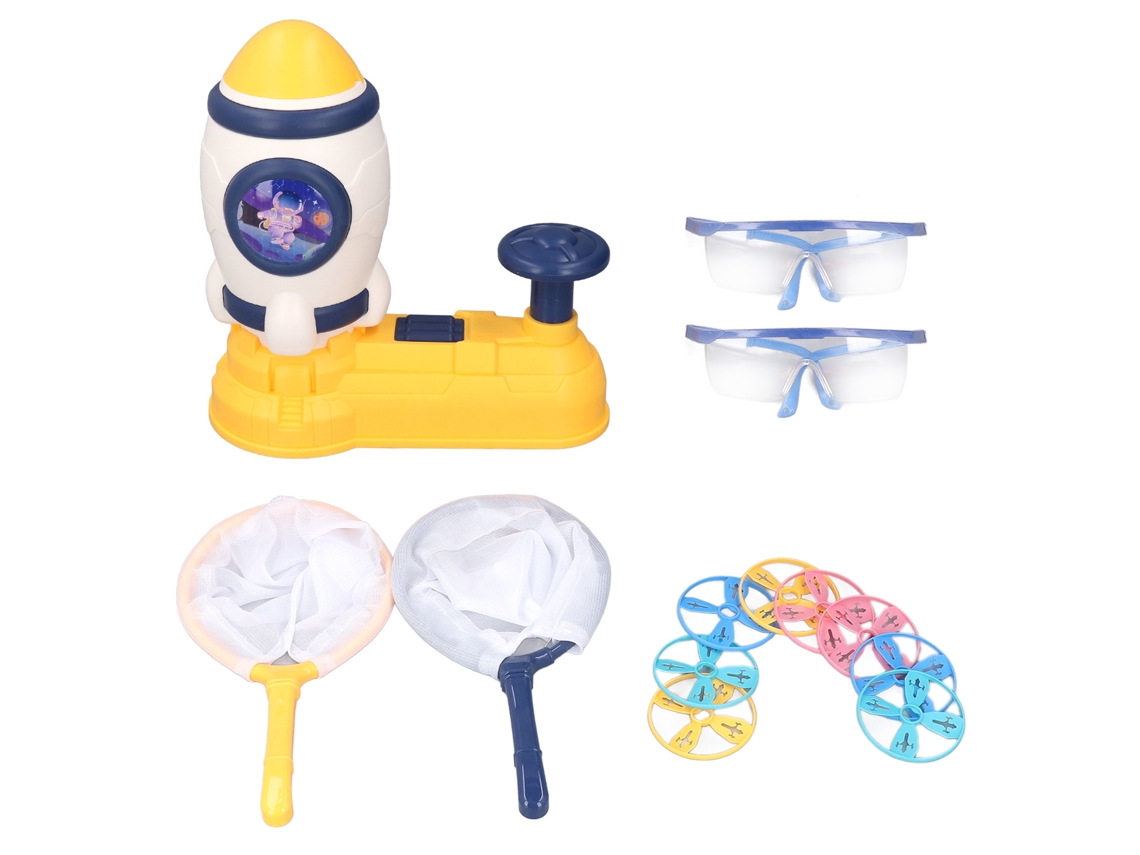 Juguete Lanzador De Platillos Voladores Con Nave Espacial Interactiva Con Luces Intermitentes Para Niños.