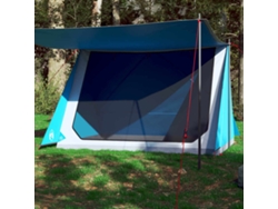 Tienda de campaña para dos personas, tejido impermeable, azul.