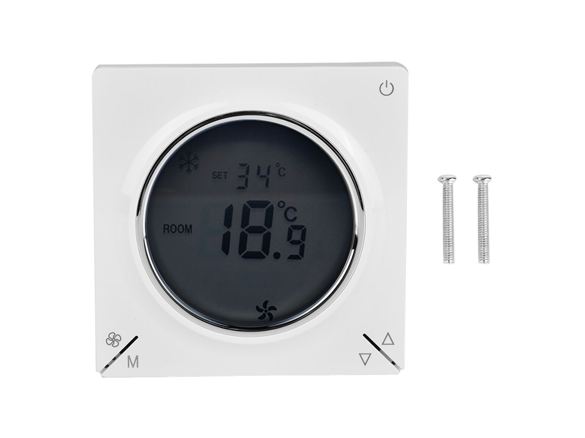Termostato De Aire Acondicionado Con Pantalla Lcd Para Ventiloconvector, Control De Temperatura Ambiente, Calefacción Y Refrigeración.