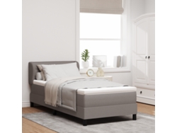 Cama Box Spring Con Colchón Tela Taupé 80x200 Cm