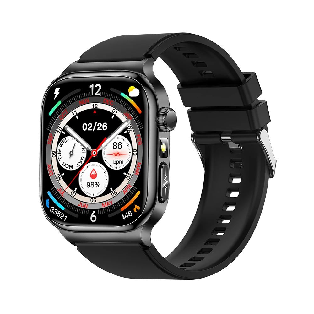 Reloj Inteligente Con Llamadas Bluetooth (silicona Negra) Con Pantalla Amoled Hd De 2,04 Pulgadas