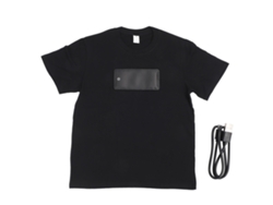 Camiseta Led Bluetooth Programável Com Tela Rgb Multilíngue Modos De Rolagem Para Festa Bar Preta Xxl
