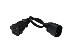 Adaptador De Corriente Iec 320 C14, Enchufe Macho A Toma Hembra De 2 Pines, Ee. Uu., Cable C14 A Nema 1-15r 2p, Negro, 0,1 M
