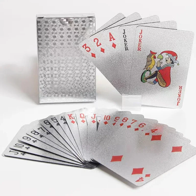(prateado) Baralho De Cartas, Naipes De Cartas, Material Plástico, Baralho Mágico À Prova D'água.