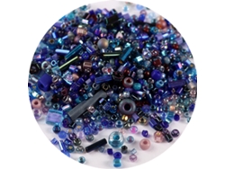 500 cuentas de vidrio redondas en varios colores y tamaños, tubo de vidrio retorcido para accesorios de ropa MDUG (azul oscuro)