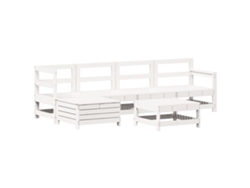 Conjunto 6 de sofás de jardín VIDAXL madera maciza pino blanco