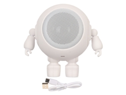 Altifalante Bluetooth Portátil Em Forma De Robô 5.0 Com Microfone 1000mah Mini Sem Fio Branco