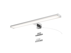 Aplique de pared LED IP44 de 12 W y 50 cm para baño, espejo y mueble, fino, en aluminio cromado con luz blanca neutra Alpinaluz