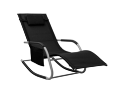 Tumbona Mueble para patio Asiento de jardín de textilene negro y gris