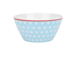 Hermoso Tazón Grande para Comida Sopa Ensalada Contenedor Vajilla Cocina Punto Azul Claro