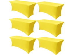 Mantel Rectangular Elástico De Spandex Para Bodas, Banquetes Y Fiestas (6 Piezas, Amarillo/183x75x75cm) Gertiz