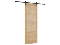 Puerta corredera natural y negra de 83 x 232 cm, exclusiva de Maison.