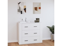 Aparador 80x33x70 cm Madera Procesada Blanco Dkd Home Decor
