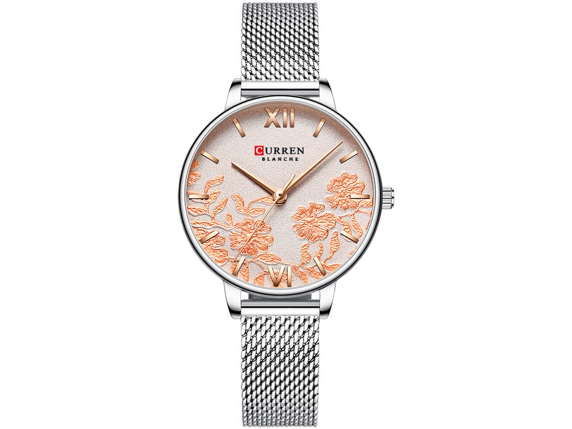 Reloj De Cuarzo Con Correa De Malla Plateada, Esfera Elegante Y Sencilla, Estilo Femenino.
