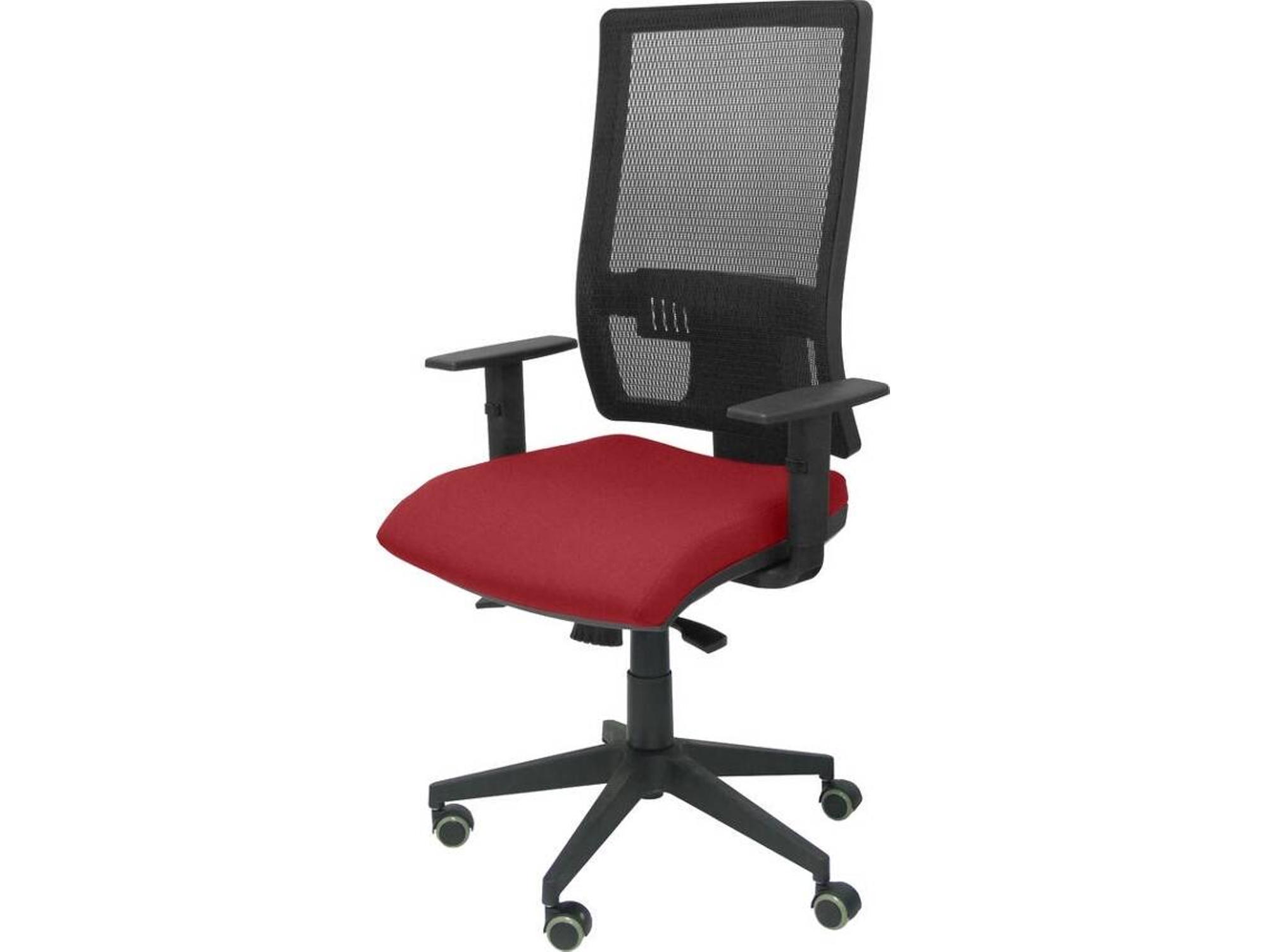 Silla de Escritorio Operativa PYC Horna Rojo con ruedas antiarañazos (Brazos Ajustables - Malla)