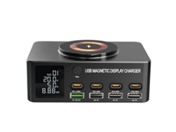 Estación De Carga Para Múltiples Dispositivos De 8 Puertos Y 140w Con Carga Rápida Inalámbrica Pd/qc3.0/usb-c