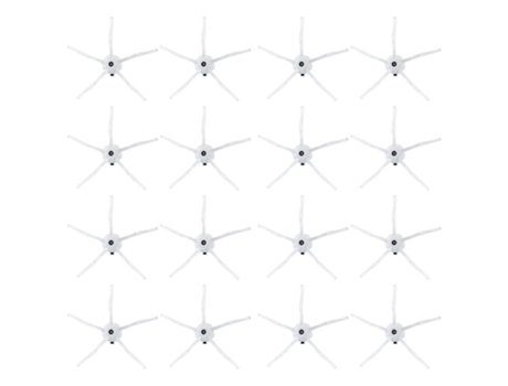 16 peças escova lateral branca com 5 braços para xiaomi roborock s6 s5 e35 e2 s50 s5