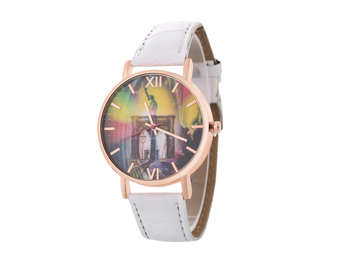 Reloj De Cuarzo Elegante Casual Unisex Para Parejas Regalo (blanco)