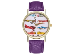 Reloj De Mujer Zhoulianfa Cuero Cuarzo Avión Púrpura T193-a