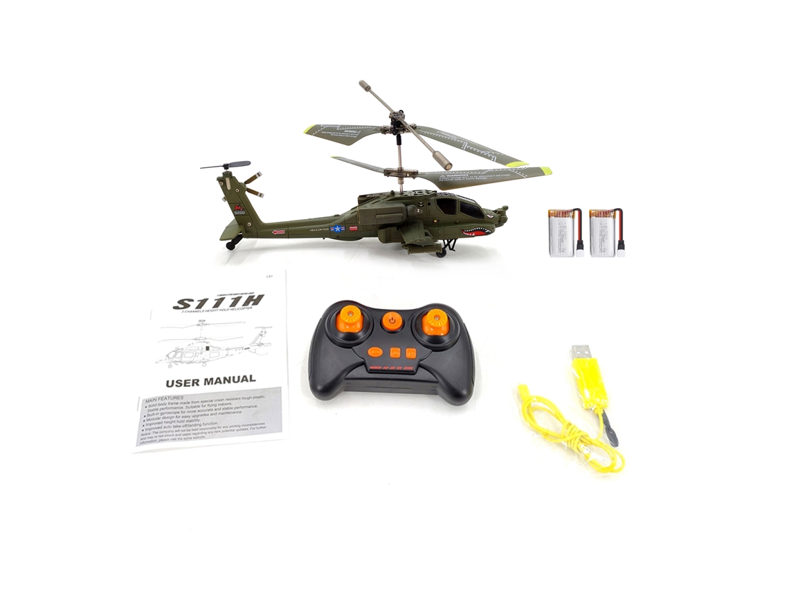 Helicóptero Mali Syma S109h com Controle Remoto e Altitude Fixada, Drone 2.4ghz, Brinquedo para Crianças e Adultos, 2 Pilhas