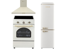 Pack Combo Cocina Solthermic® 60x60 Vti60 Crema Campana Inducción 60 Crema Frigorífico Combi Retro 1.88 Fcr188c Crema