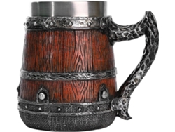 Jarra de cerveza de madera, jarra de cerveza de doble pared, jarra retro que imita un barril de Mad Gokoco