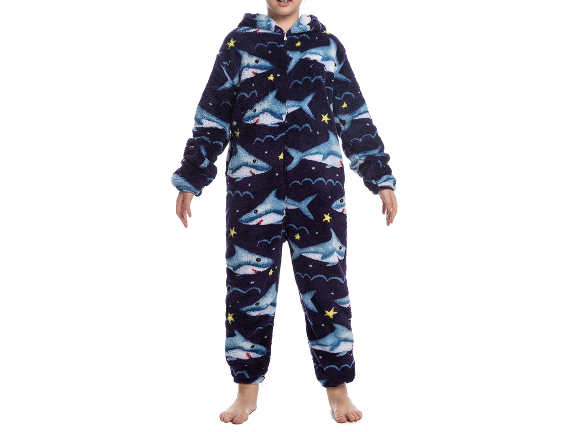 Conjunto De Pijama Infantil De Una Pieza De Felpa Con Capucha Y Cierre De Cremallera, Invierno, Unisex, Talla 120