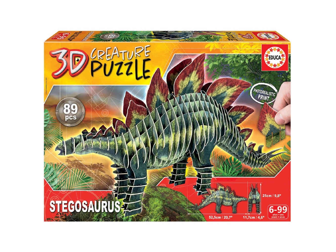 Puzzle 3D EDUCA Stegosaurus (Edad Mínima: 6 Años - 89 Piezas)