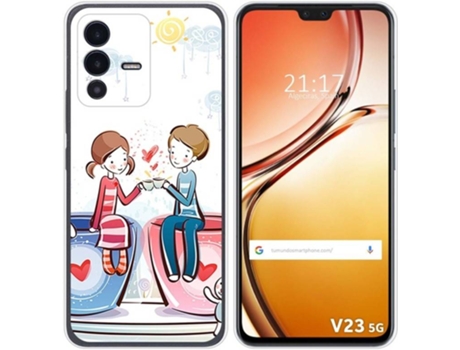 Carcasa para Vivo V23 5G TUMUNDOSMARTPHONE Dibujos Café Multicolor