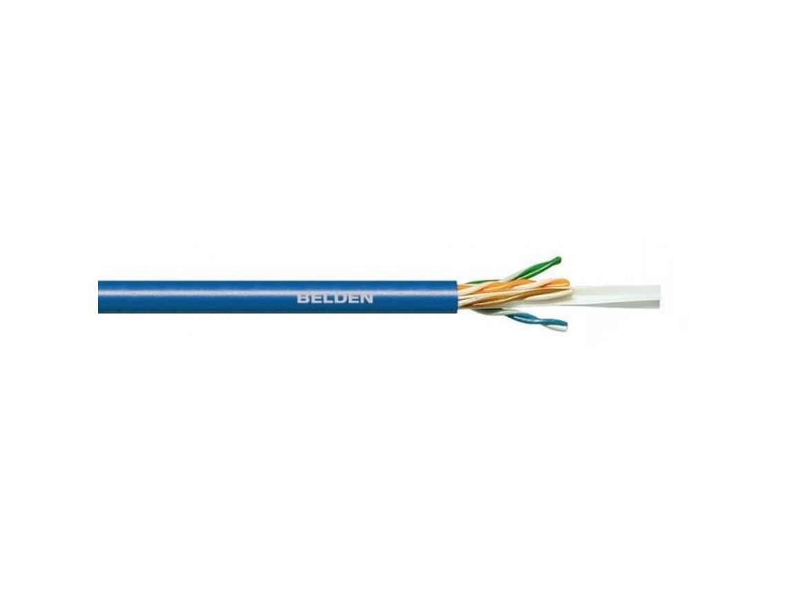 Cable de instalación Cat.6, U/utp, Eca, Awg 23/1, PVC, 305 m, azul, tarjeta Belden