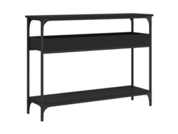 Consola con estante, madera, color negro, MAISON EXCLUSIVE (100 x 29 x 75 cm)