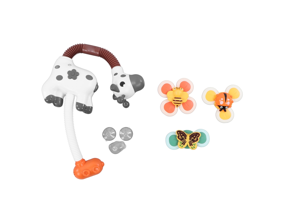 Juguetes de baño para bebés: regadera, grifo, cabezal de ducha y bomba de agua para el baño de los bebés.