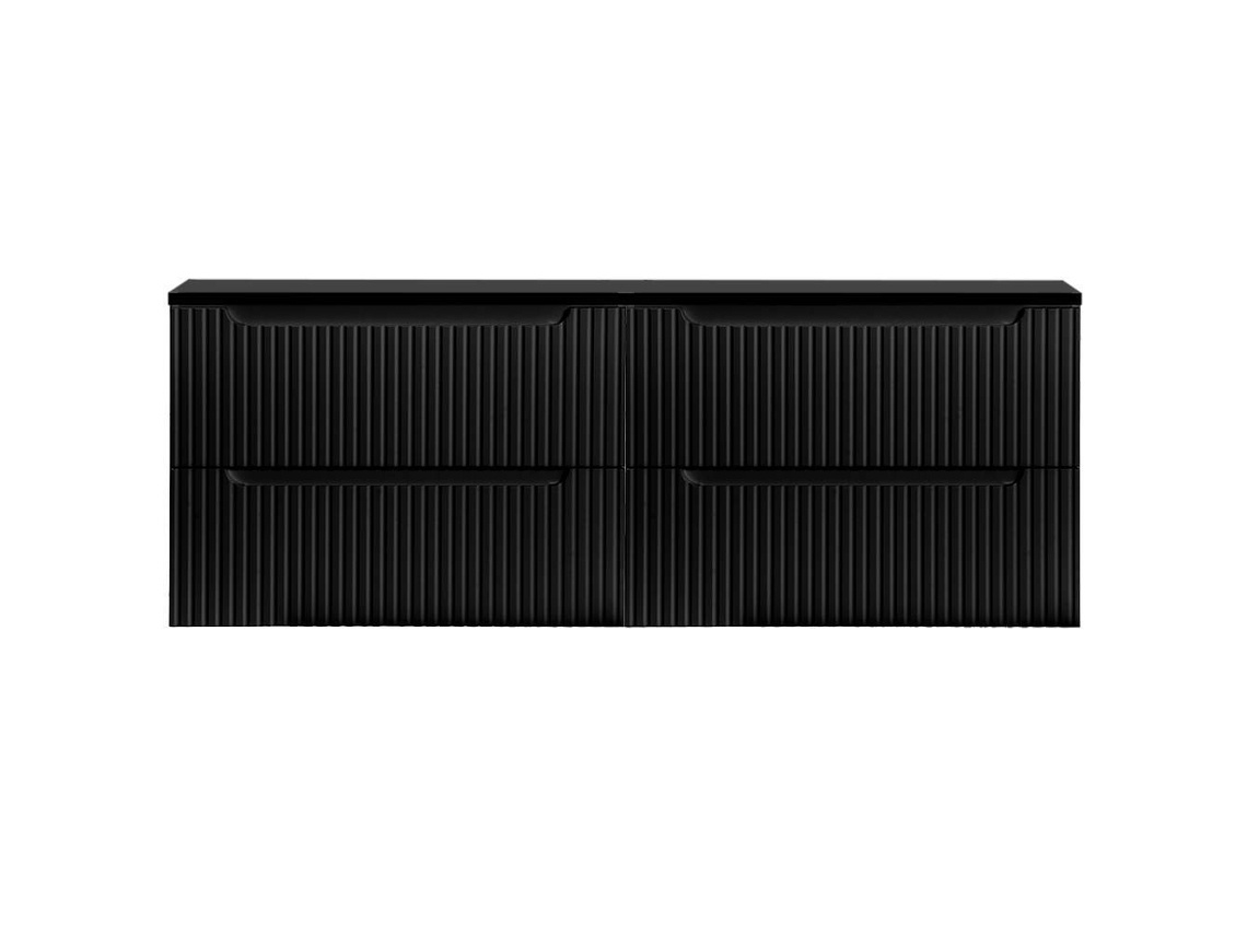 Mueble bajo para doble lavabo Newport de pared con 4 cajones MDF 160x60x40 cm - Negro