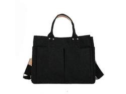 Bolso bandolera de lona informal de gran capacidad para mujer de Lalamoli, bolso de mano portátil negro