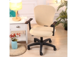 Funda elástica de poliéster beige Siurn para silla de oficina (juego de dos piezas)