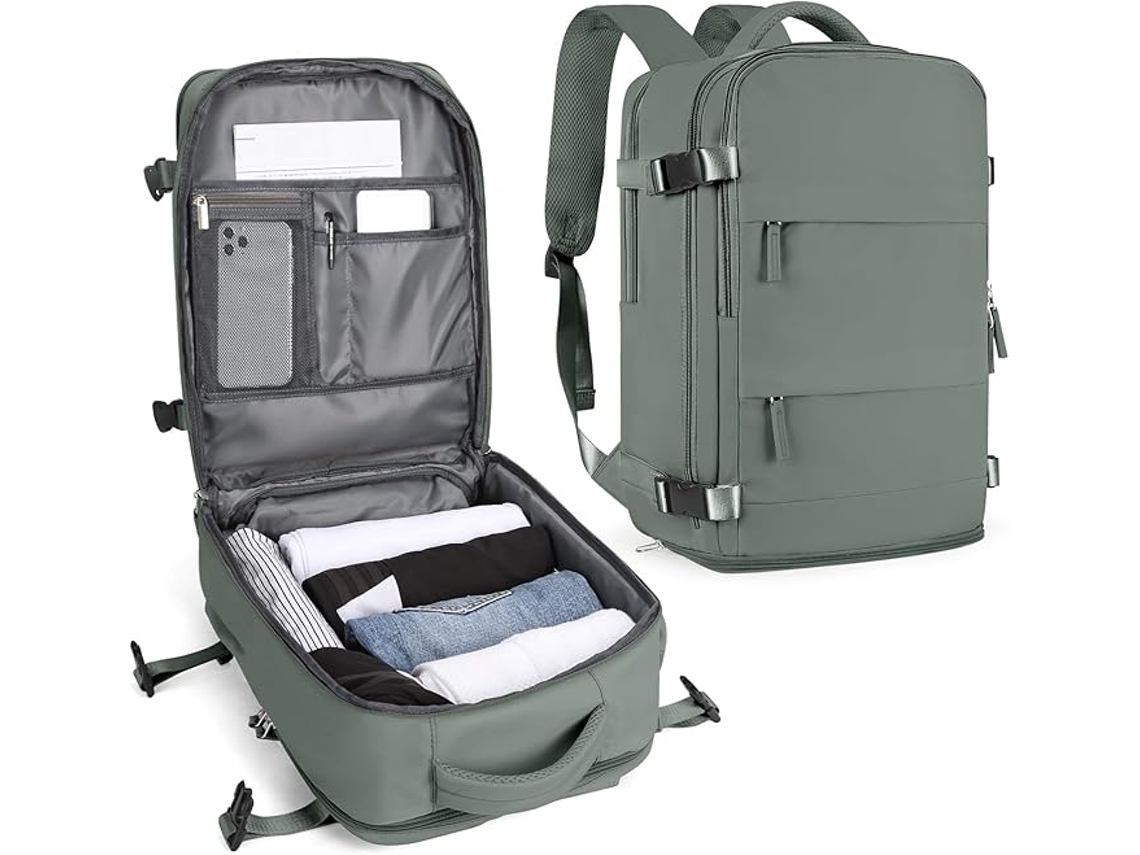 Mochila De Viaje Grande Mujeres Hombres - Verde-azeitona
