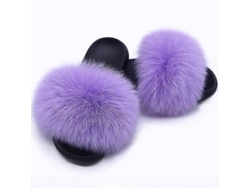 2026-zapatos De Pelo De Zorro Para Mujer - Chanclas Abiertas Confortables Suelas Anti-deslizantes Interior Y Exterior