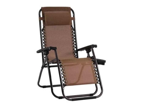 Silla Plegable Tumbona Hamaca Gravedad Cero Marrón SOLMAR