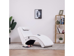 Tumbona | Diván De Masaje Con Almohada De Cuero Sintético Blanco