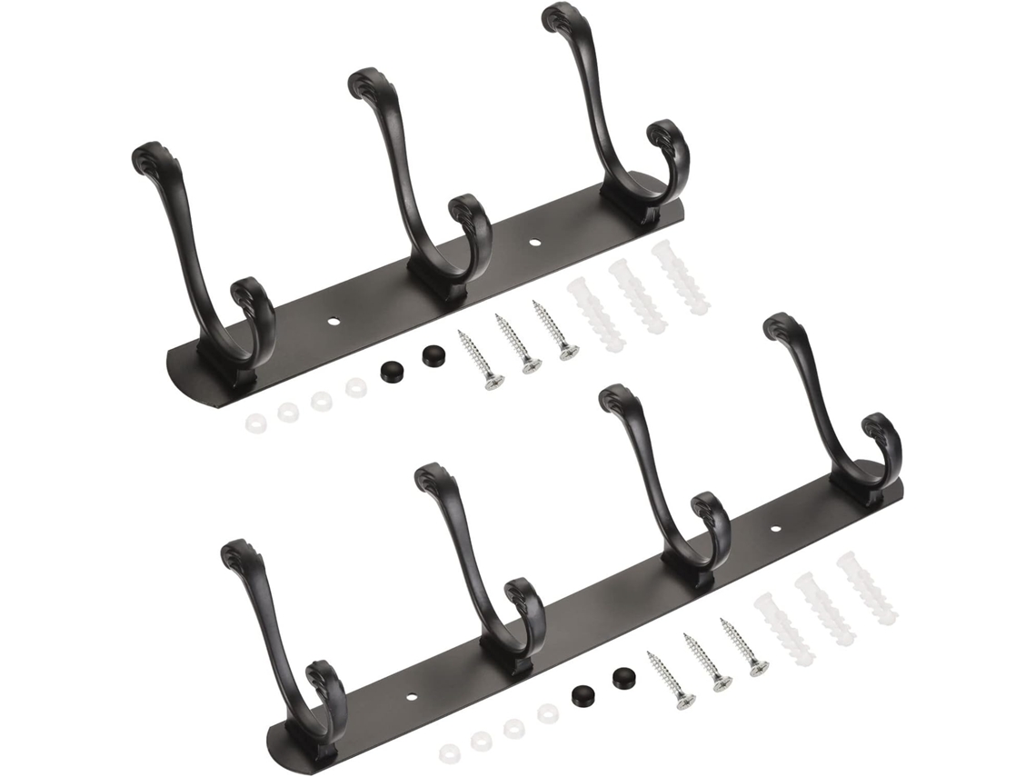Juego 2 En 1: Soporte Para Toallas Con Base De Acero Inoxidable Y 3 O 4 Ganchos