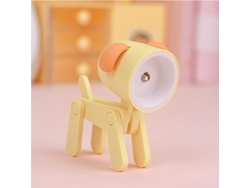 Linda mini lámpara de noche con mascota Kawaii, lámpara LED para soporte de teléfono de oficina, decoración de perro amarillo