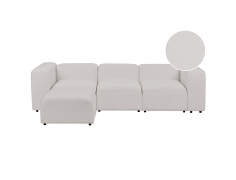 Sofá y Reposapiés Tapizado en Tejido Bouclé Moderno BELIANI Falsterbo de Bouclé Gris 278X105X70