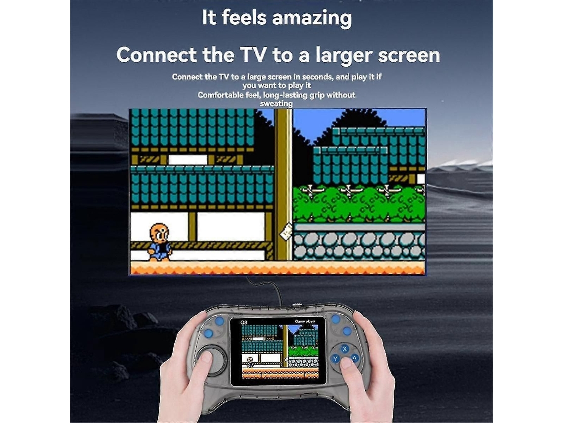 Consola de juegos portátil GOKOCO Q8 con pantalla de 3 pulgadas y 800 clásicos retro para TV.