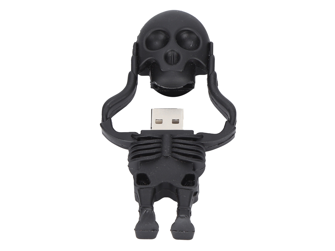 Pendrive De Dibujo Animado Calavera Negra De Alta Velocidad 128gb Memoria Usb