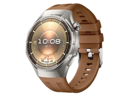 Bracelete Para Huawei Watch Gt 6 Pro - Silicone Cor Sólida - Fivela De Aço Prateada Marrom