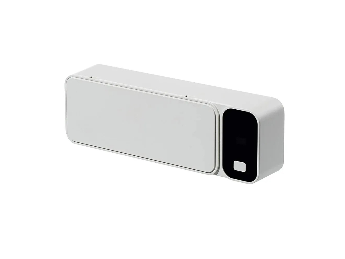 Esterilizador de cepillos de dientes UV recargable con soporte de pared y pantalla LED Mdug (blanco)