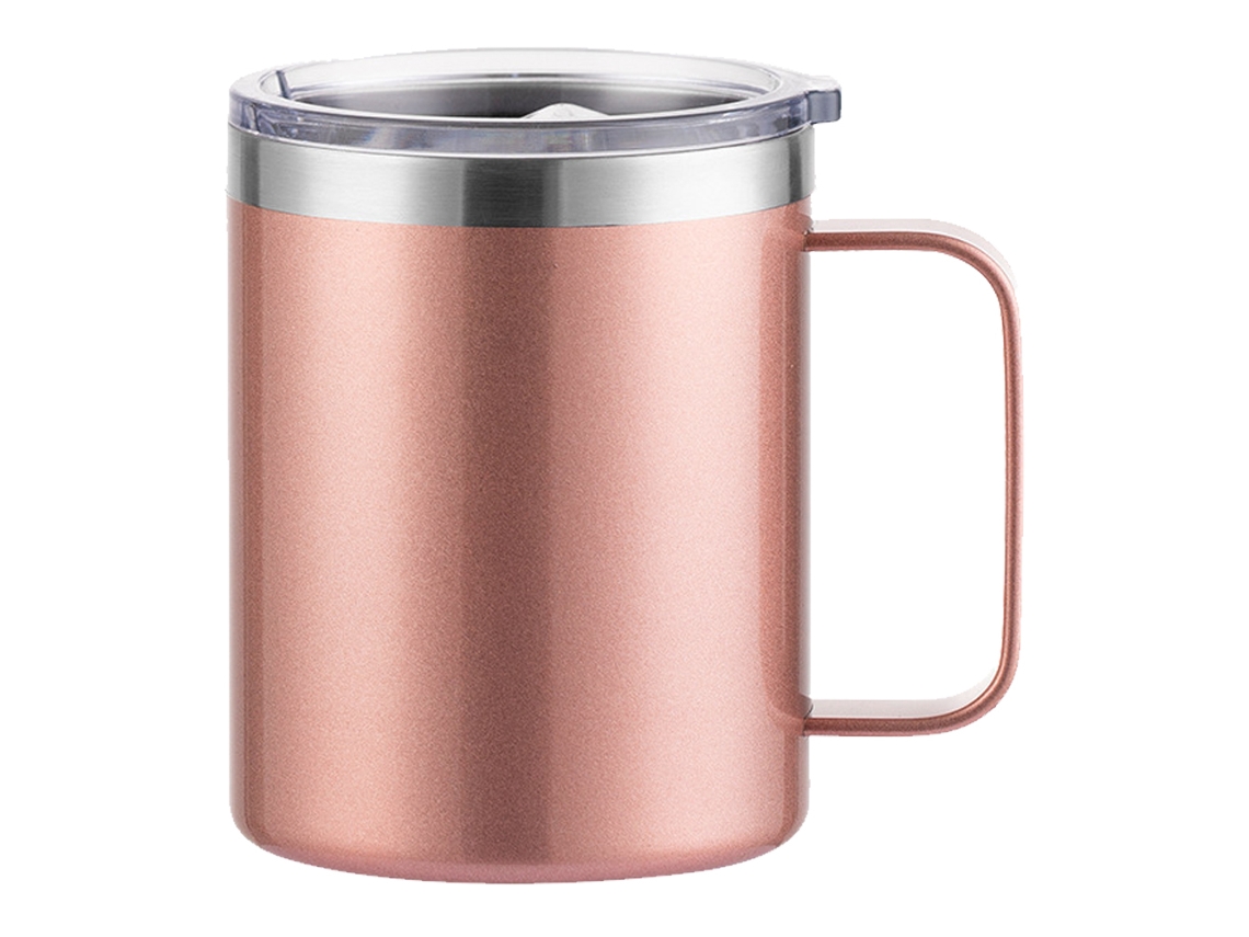 MEOIRUERY Taza de Acero Inoxidable con Asa, Doble Capa, Aislamiento Térmico, Estilo Moderno