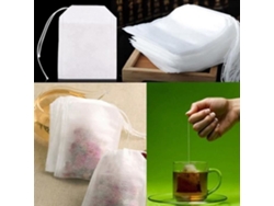 Paquete de 100 bolsas de té desechables, bolsa de filtro vacía, colador de tetera, bolsa de té blanca no tejida (5,57 CM) L0312