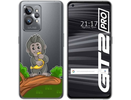 Carcasa para Realme GT 2 Pro 5G TUMUNDOSMARTPHONE Dibujos Transparente Mono Multicolor