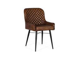 Chaise Longue Antiga Estofada Em Couro Marrom Com Respaldo Tapizado Giner Y Colomer